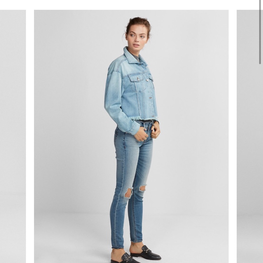 Express Midrise Distressed Skinny Jean Legging - Picture 2 of 6